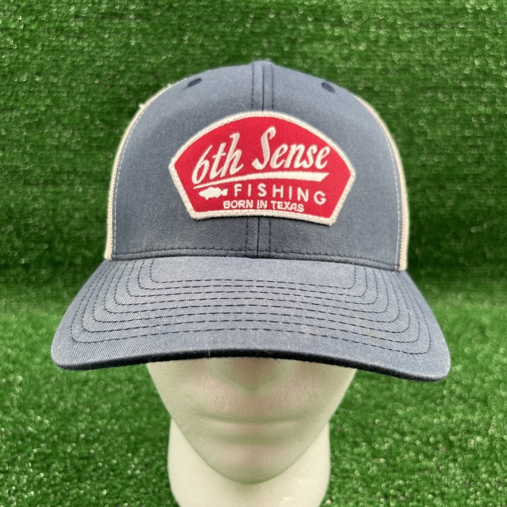 6th Sense Fishing Born In Texas Blue Mesh Trucker Hat Adjustable The Classics